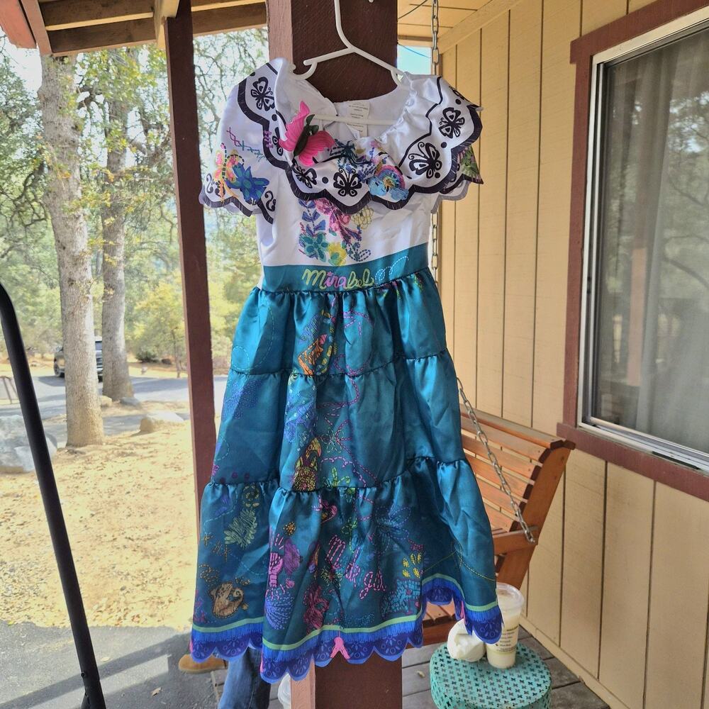 Disney official Encanto Mirabel Costume Dress Girls Size 4-6X Teal